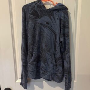 Athleta Girl Blue and Black Artistic Pattern Sweatshirt